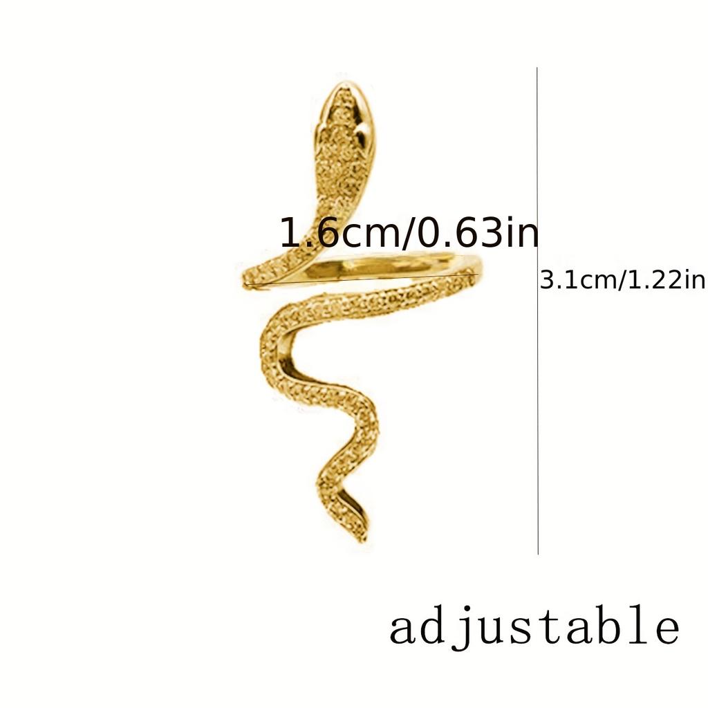 1 шт. шикарное кольцо-обертка с модным дизайном в виде змеи, украшенное блестящими стразами золотистого или серебристого цвета, подходящее к повседневным нарядам, аксессуар для вечеринок