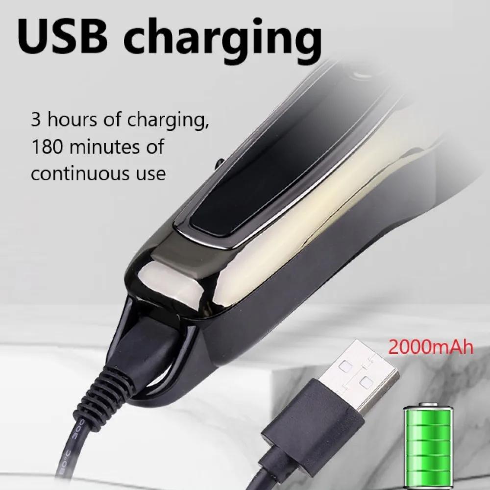 Kemei KM-PG1990A USB-перезаряжаемая электрическая машинка для стрижки волос Профессиональный беспроводной триммер для волос для мужчин Машинка для стрижки волос для мужчин