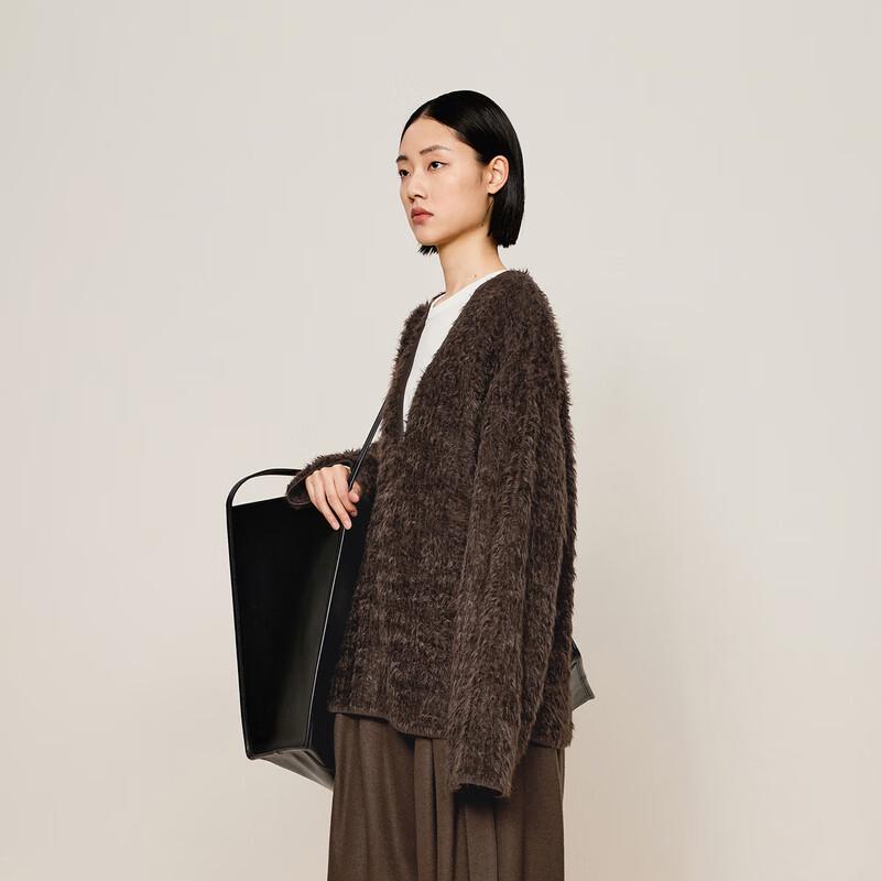 LESS Women's 2024 Winter V-Neck Pullover Sweater 2OA314040