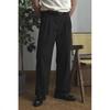 European Men's Loose Straight Fit Trousers: Double Pleat Casual Workwear for Business Commuting