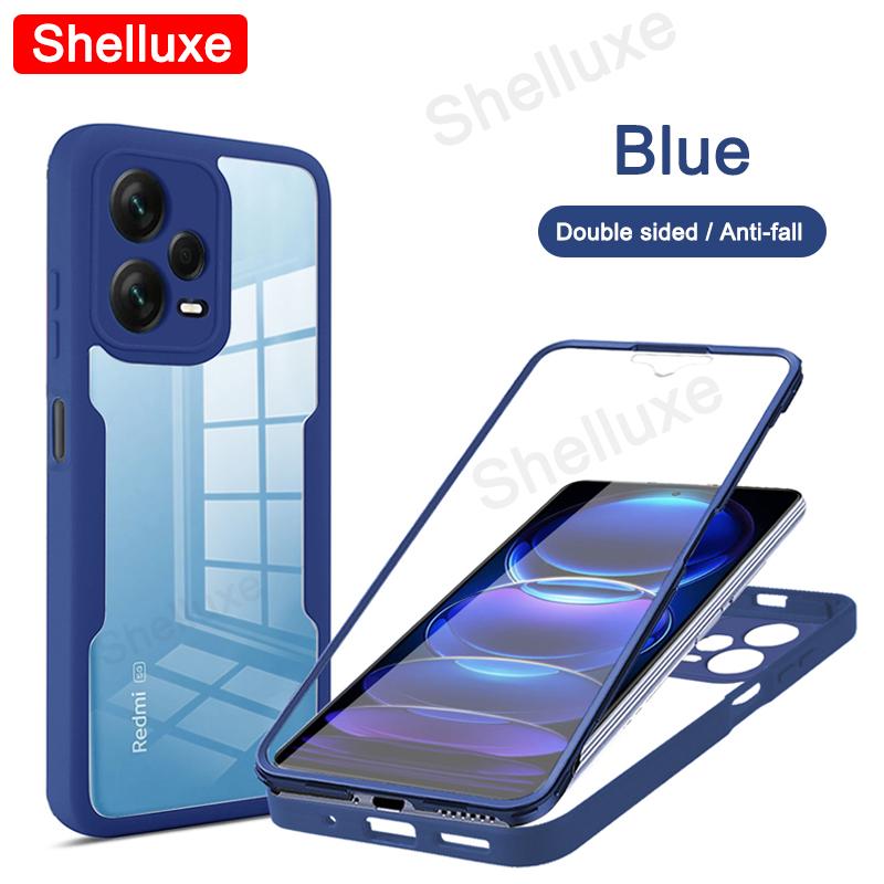 Прозрачный чехол Shelluxe 360 на весь корпус спереди и сзади для Xiaomi Redmi Note 12 13 Pro Plus + Note12 Note13 5G, силиконовая двухсторонняя крышка