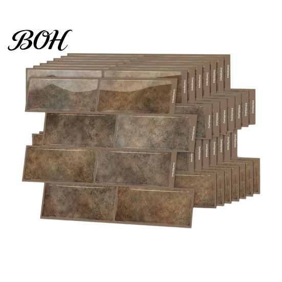 Self Adhesive Mosaic Wall Decor 8PCS Faux Brick Stickers, Waterproof Decals, Moisture-proof Easy Heat Resistant Covering Peel And Stick Tile Stickers