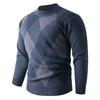 Men S Diamond Pattern Crew Neck Pullover Knit Sweater