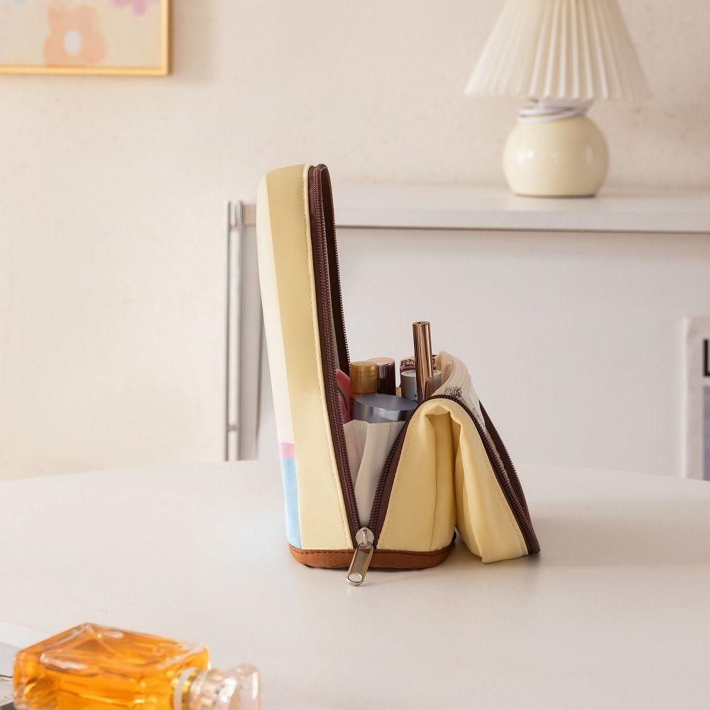 Oxford Cloth Standing Cosmetic Pouch Dust-proof Makeup Brush Holder Makeup Organizer Pen Storage