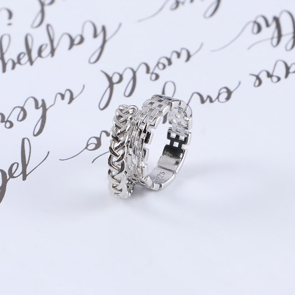 Day Gift Personality Korean Style Jewelry Men Geometric Ring Punk Finger Buckle Line Ring