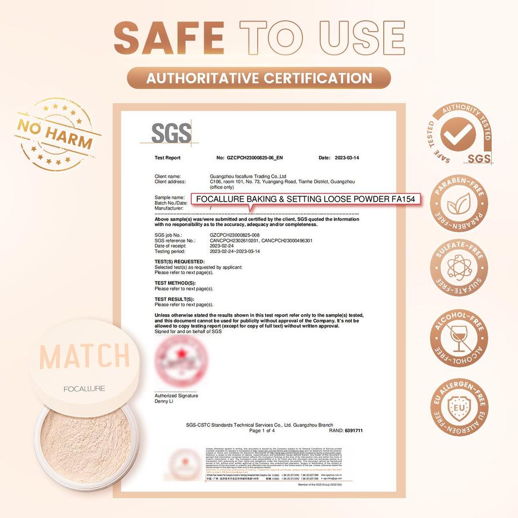 Focallure 4 цвета, минеральная рассыпчатая пудра для лица, водостойкая матовая пудра для макияжа, финишная пудра для контроля жирности, женская косметика