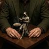 Хэллоуин Акцент для интерьера Готический Жнец в капюшоне Читающий книгу Статуэтка из смолы Мистический Волшебник Череп Фигурка Жуткое Настольное искусство Декор для книжной полки на рабочем столе