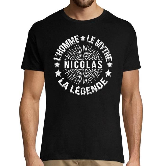 T-shirt homme - Nicolas - 100% coton - Col rond - Imprimé en France