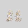 Korean Pearl Bow Clip-On Earrings - Elegant & Versatile Design