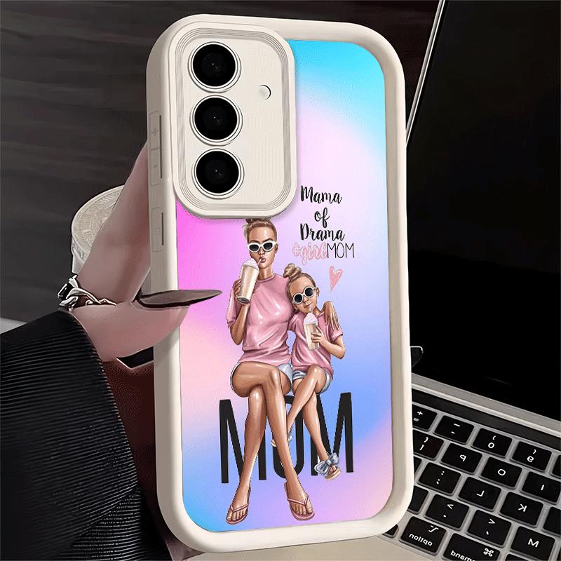 Phone Case for Samsung Galaxy A17 A16 A15 A14 A13 Girl Mom Baby Color Design A56 A36 A26 A55 A35 A25 A54 A34 A24 A53 A33 A23 A07