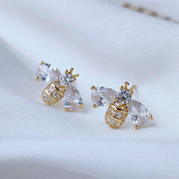Korean Exquisite Flower Butterfly Earrings For Women Bling AAA Zircon Stud Earring Girl Wedding Party Sweet Jewelry Brincos