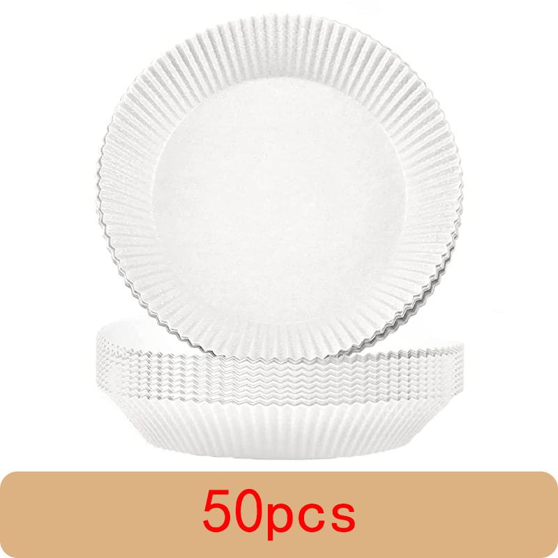 50 шт. одноразовые бумажные подкладки для фритюрницы с антипригарным покрытием круглые бумажные коврики для выпечки кухонные принадлежности для фритюрницы аксессуары для выпечки