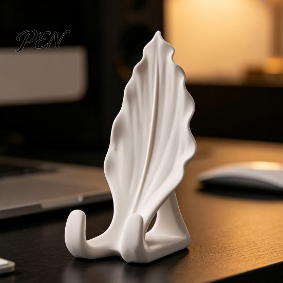 Настольное украшение в форме листа, подставка для телефона в форме листа, 3D-печатный держатель для мобильного телефона с двойной поддержкой-крючком для рабочего стола, креативная подставка для видео без рук, художественная