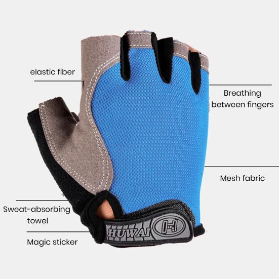 1 пара спортивных велосипедных перчаток с мягкой подкладкой, с полупальцами