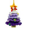 Handmade Knitted Christmas Tree Ornament with Multi-Layered Crochet Design Golden Bells Star Top Pom Pom Decor Holiday Decor