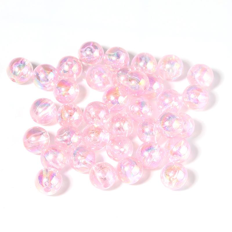 Акриловые посеребренные круглые бусины цвета AB для ручного изготовления DIY украшений: Браслеты, Ожерелья, Цепочки для телефонов и Разделители.