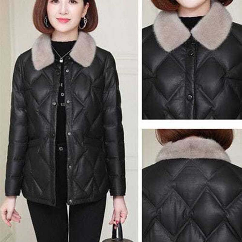 Зимняя мода пуховик с воротником из меха норки легкая короткая утолщенная теплая хлопковая куртка простые однотонные парки