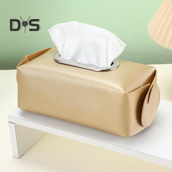 Square Tissue Box Holder Solid Color Large Capacity Foldable Design Easy Assembly Countertop Tissue Case Cover