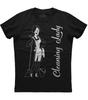 Cleaning Lady Girl Printed Womens Short Sleeve Cotton Black T-shirt