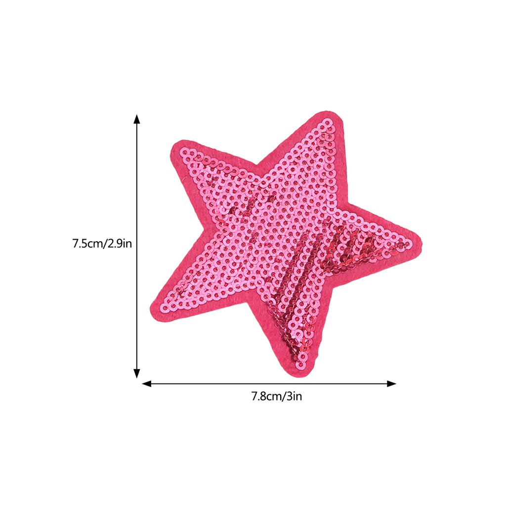 7Pieces Colorful Sequined Star Patches Clothing Craft Materials Fabric Applique For Hairclip And Craft Applications