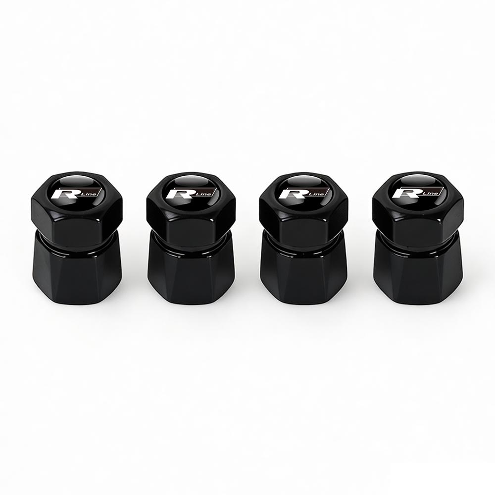 4Pcs Car Styling Wheel Tyre Valve Cap Metal Cover For Volkswagen VW R Caddy GTI Lavida 4MOTION GTD Touran Polo Rline Tiguan Bora
