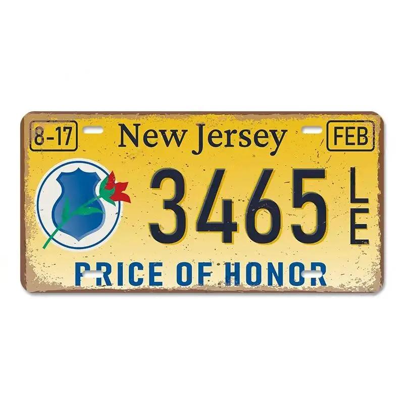 Винтажный постер американских штатов, металлические жестяные таблички, Флорида, Калифорния, Техас, Гавайи, номерной знак, клубный бар, декор для стен гаража