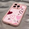 Розовый мультяшный чехол для телефона в форме сердца, подходит для iPhone 17 16 15 14 13 12 11 Pro/Max/Plus, противоударный и защищающий от падений