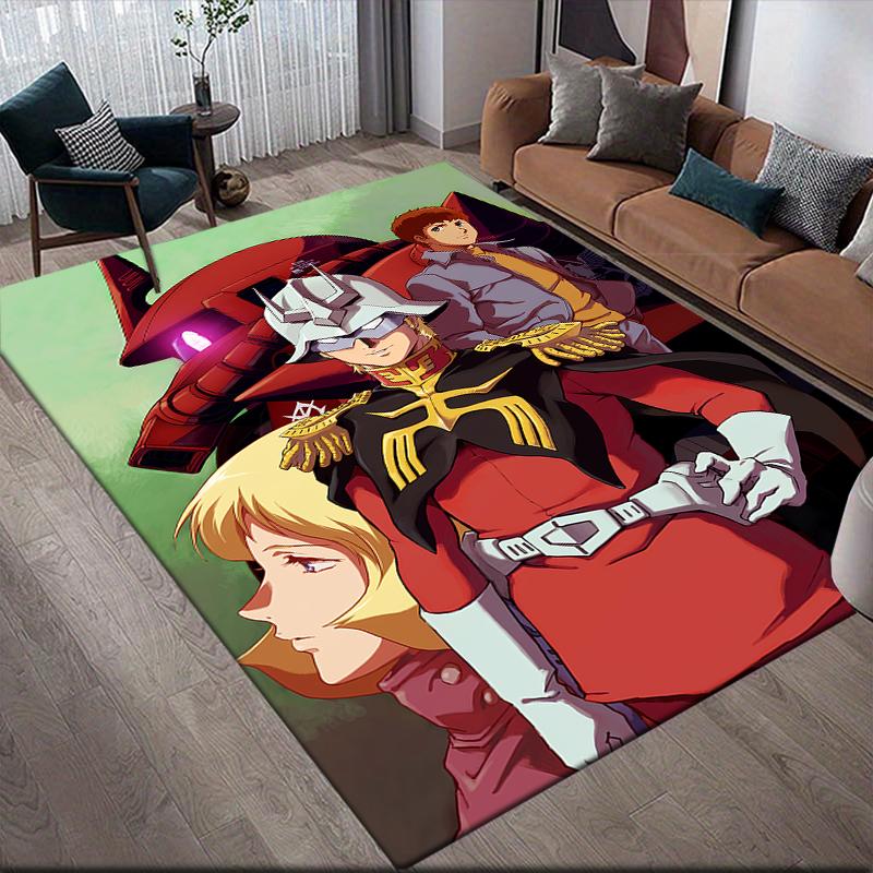 Коврик для пола Square Area Rug из серии Mobile Suit Gundam Mecha Collection, нескользящий коврик для гостиной, идеальный подарок для фанатов.chl