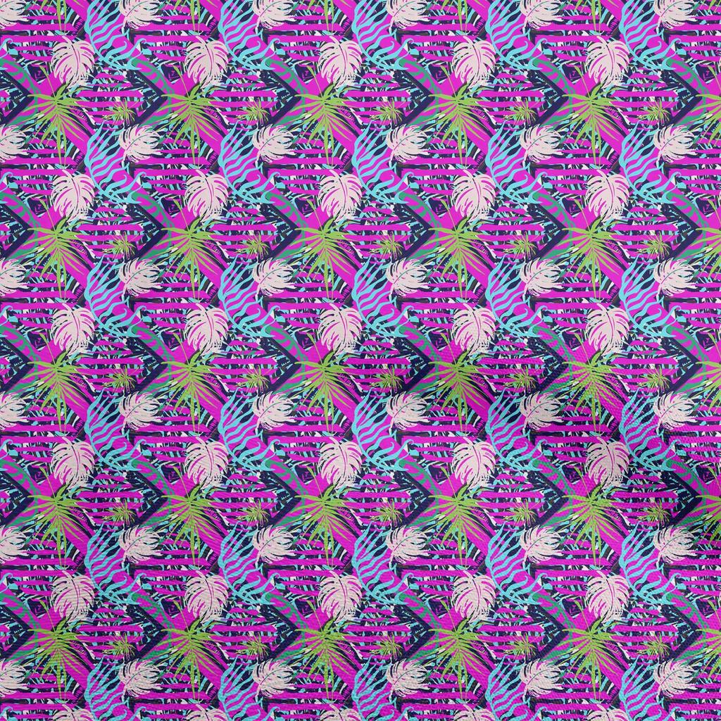 oneOone Cotton Flex Dark Magenta Fabric Tropical Dress Material Fabric Print Fabric By The Yard 40 Inch