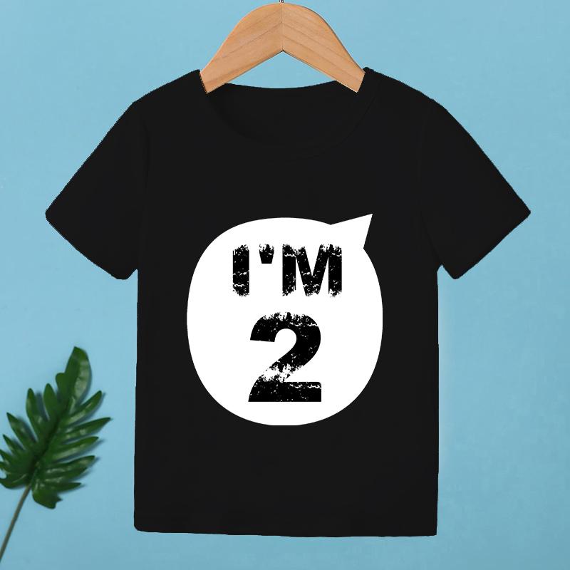 2026 Children Happy Birthday I'M 1 2 3 4 5 6 7 8 9 Years Number Print Funny T-shirts Boys & Girls Baby Tops Kids Summer T Shirt