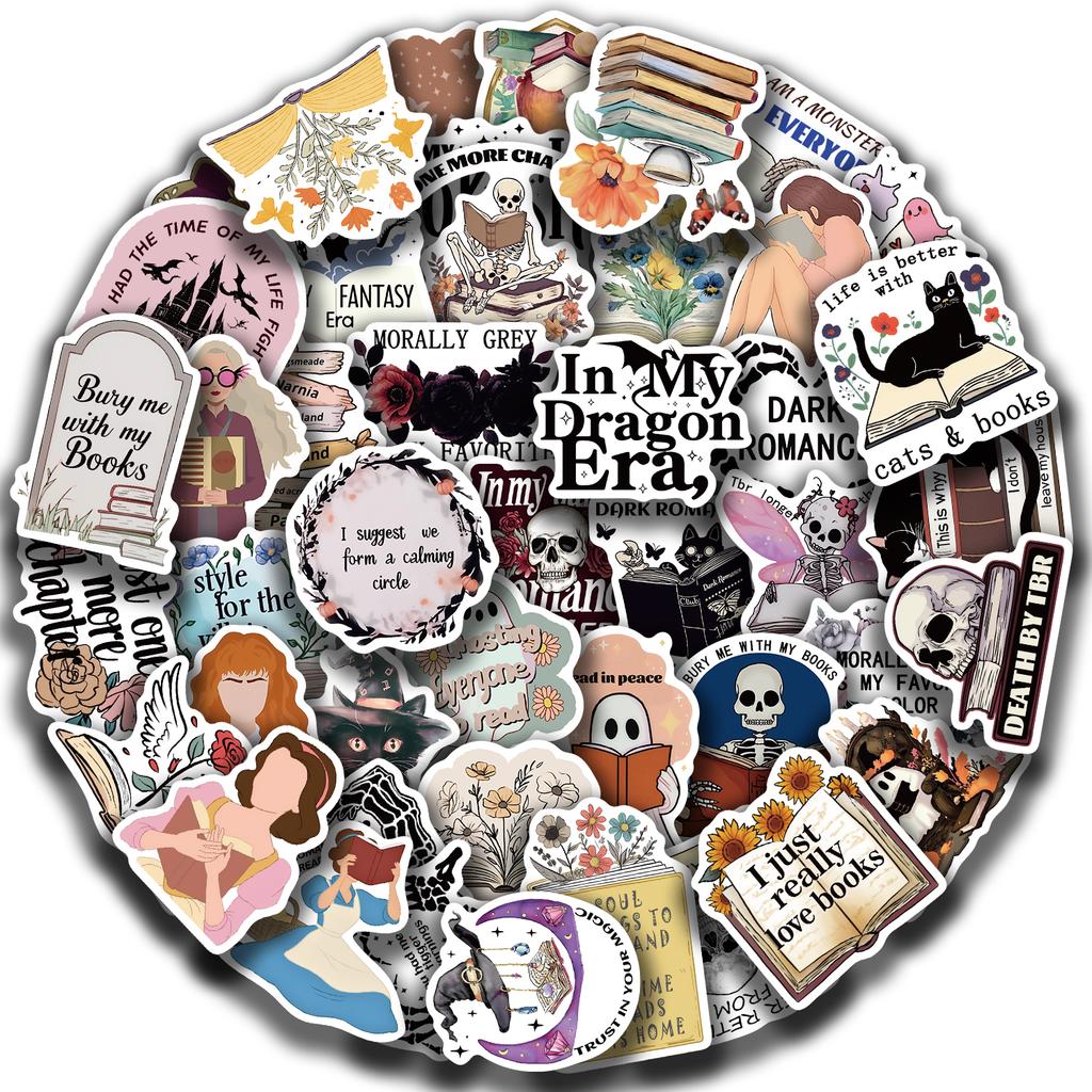 50 шт. Набор наклеек для книголюбов Раскраска Английский Череп Призрак Узор Багаж Блокнот Украшение для гитары Граффити Наклейки