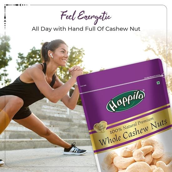 Happilo Premium Nuts Combo 400g (Premium Whole Cashews 200g & Californian Almonds 200g)