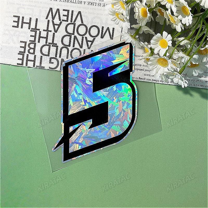 1PC Holographic Carbon Arabic Numbers Motorcycle Sticker Waterproof for Scooter Motorbike Front Fairing Bicycle Vinyl Decals