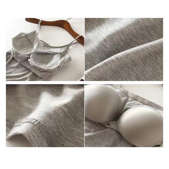 Camisole Top for Women Loose Cami Top with Built-in Padded Bra Summer Flowy Pleated Spaghetti Strap Tank Top for Daily Wear Exercise