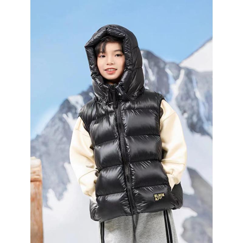 Детская одежда высокого класса для мальчиков и девочек, жилет, детская куртка из черного золотого бархата, утепленная, с капюшоном, непродуваемое детское пальто, топ, бархат, шелк, перо