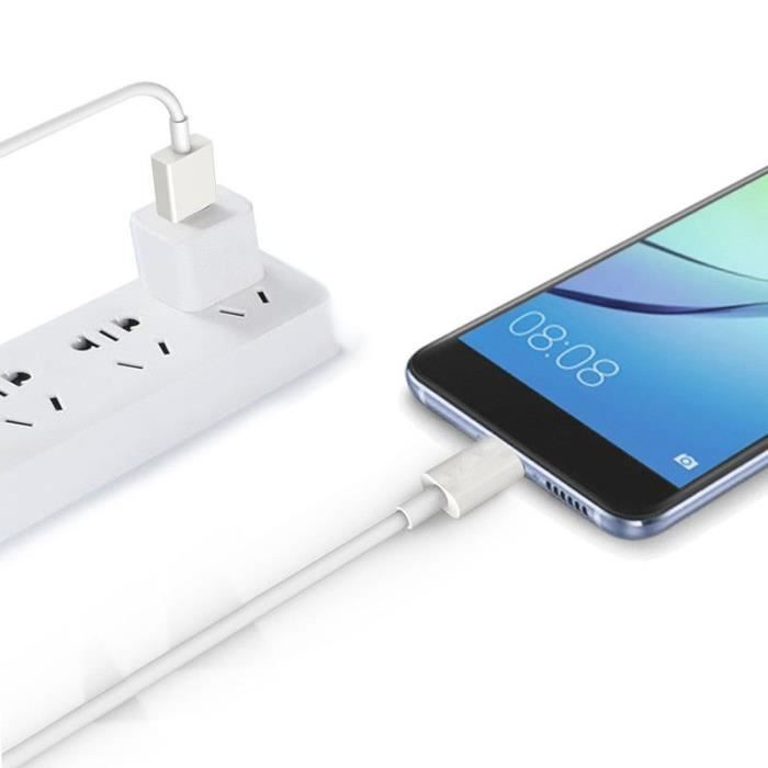 Câble Chargeur USB Type C - PROSHOP - Lot de 2 - 2M - Compatible Smartphones - Blanc