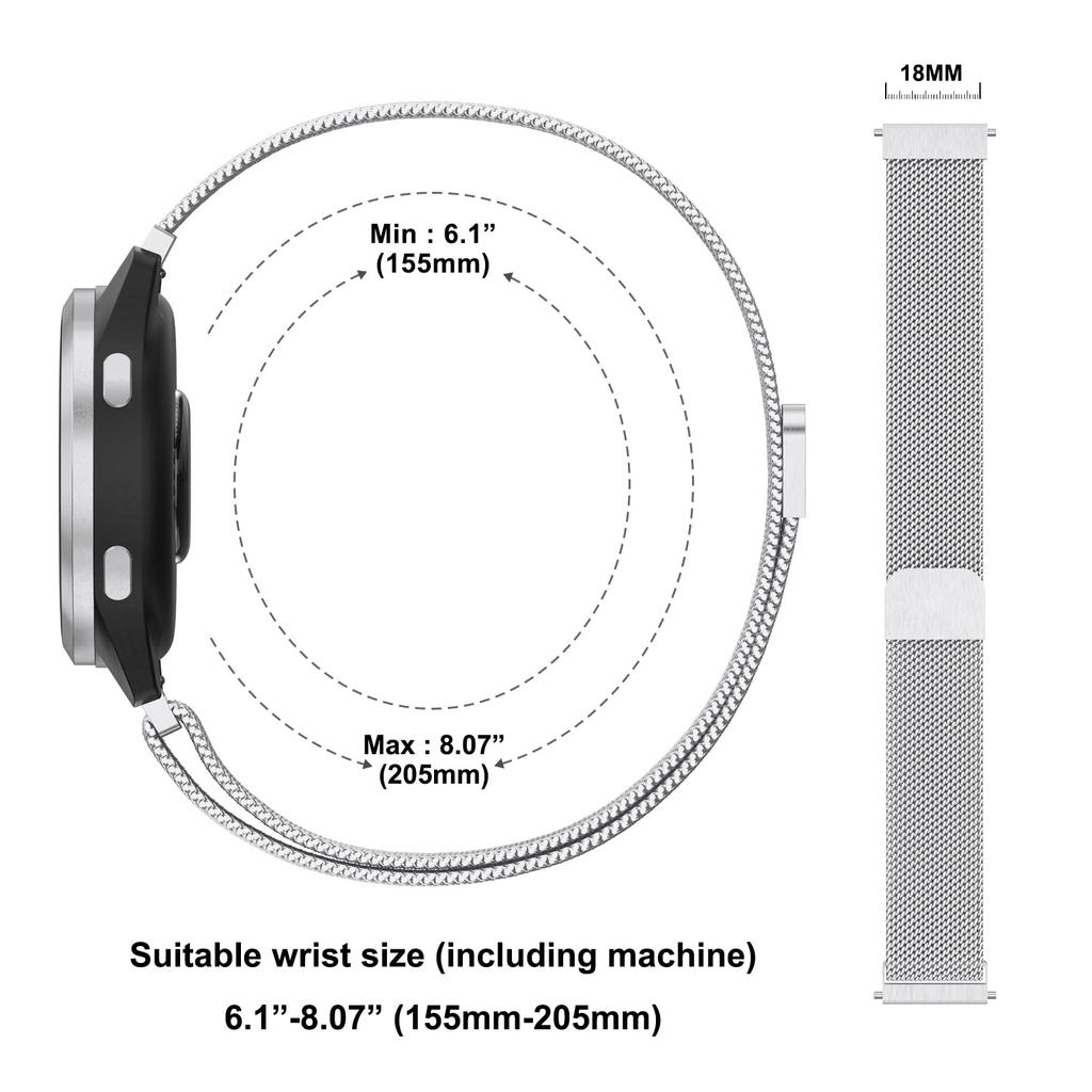 For Huawei Watch GT 5 Pro 42mm/GT 5 41mm Watch Band Magnetic Milanese Stainless Steel Strap