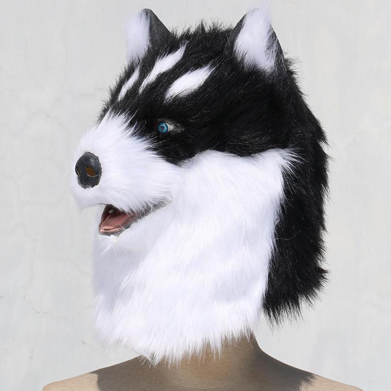 Cute plush animal Husky head mask latex Husky mask for Halloween cosplay Funny party props