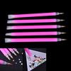5Pcs/Set Dual-Ended Nail Art  Gem Picker Pink Dotting Pen Manicure