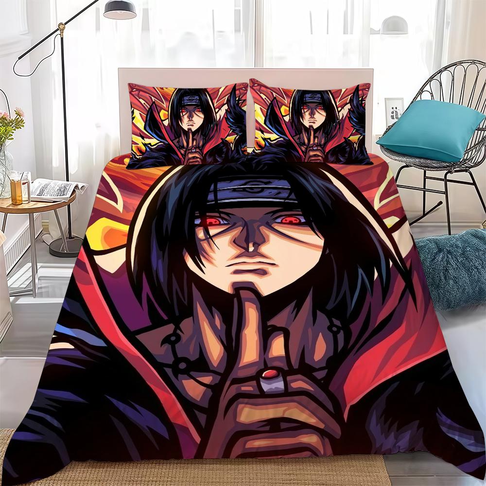 N-NARUTO Anime Fashion Duvet Cover Set Home Style Bedding Soft Laundry Cotton Bed 3 Piece Set Student Dormitory Gift