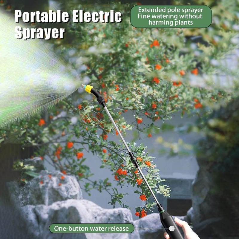 1 Set Electric Watering Sprayer Extendable Handle Stainless Steel USB Rechargeable Handheld Sprayer Wand for Garden