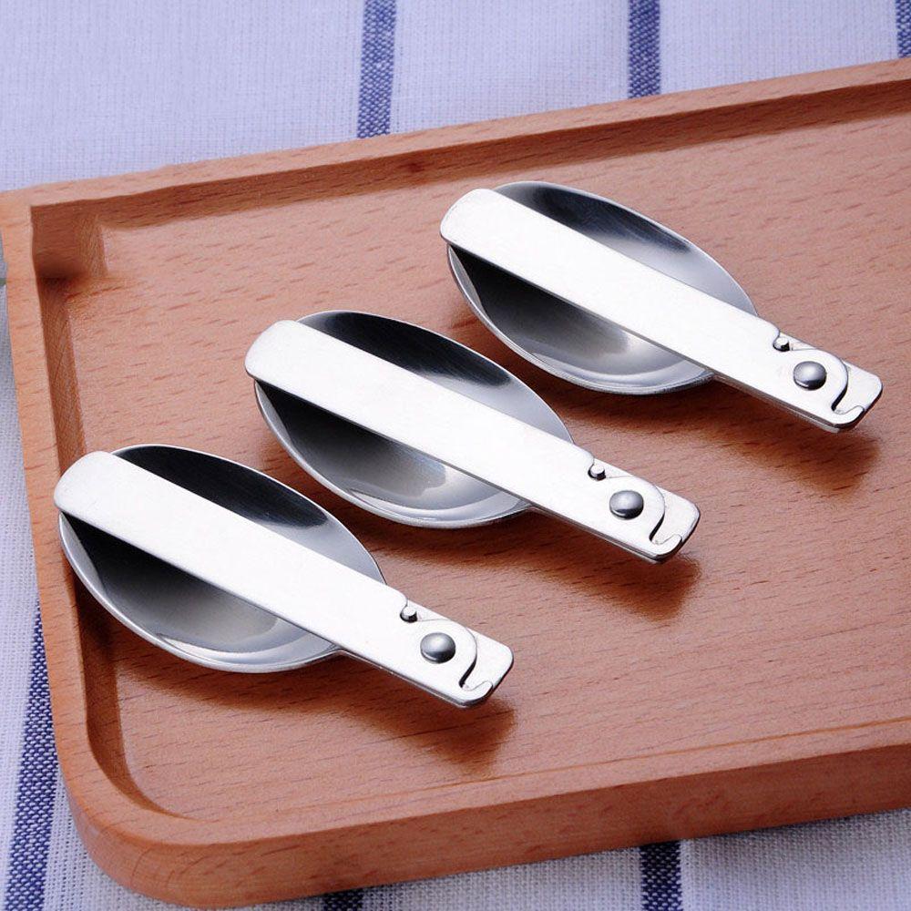Kitchen Tool Hiking Cream Dessert Spoon Outdoor Tableware Soup Spoon Folding Spoon Travel Tableware