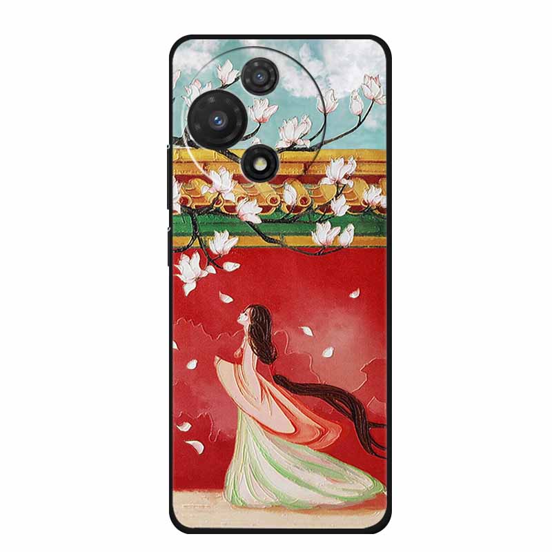 3D Embossed Case For TCL 60 SE NXTpaper 5G Phone Case Coque Flowers Black Silicone Soft Back Cover For TCL 60 NxtPaper 60R Case