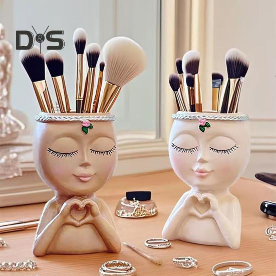 Цветочный горшок в виде лица в стиле Love Girl Head Plant Pot Small Lady Face Planter для суккулентных комнатных и уличных растений, центральный элемент рабочего стола для гостиной