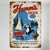Винтажная металлическая жестяная вывеска пива Hamm's с парусником и медведем, выцветшая, состаренная, с потертыми ржавыми краями, декор для мужской комнаты, бара, паба, дома