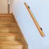 4FT Bracket Solid Wood Stair Handrail, Non-Slip Interior Staircase Safety Railing, Premium Pine Wood Guardrail Support System