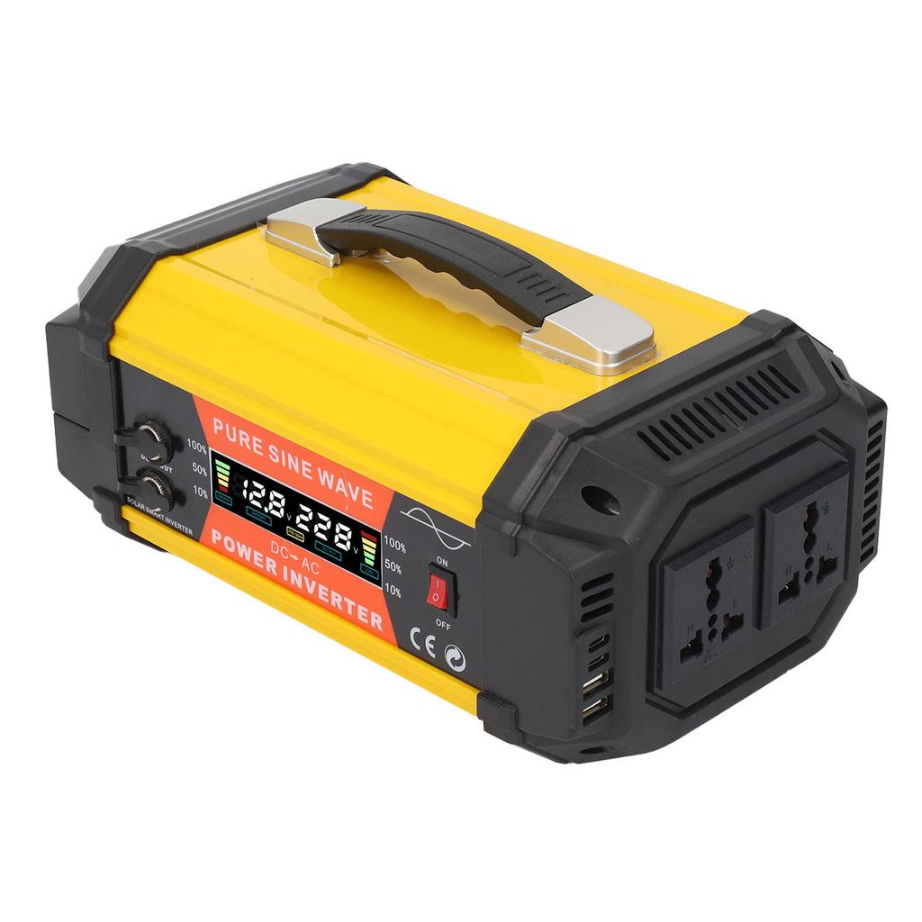 500W Pure Sine Wave Inverter 12V To 220V Sine Wave Solar Inverter with Dual USB LCD Display for Car 