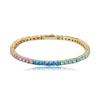 Rainbow Gradient Tennis Chain Brass Prong Setting Multi Color Cubic Zircon Hip Hop Unisex 3mm&6mm Stackable Bracelet