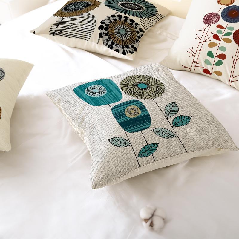 Home Simple Polyester Cushion Cover Cushion Cover Flower Sofa Cushion Cover Cushion
