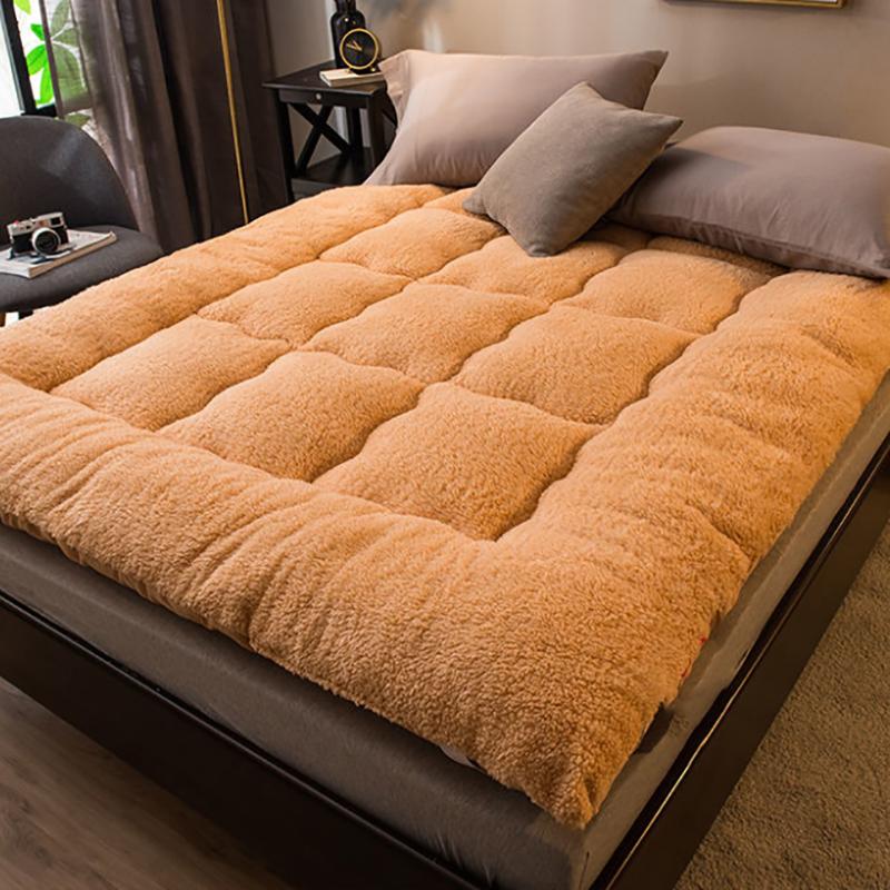 Зимний бархатный домашний спальный коврик с ягненком для спальни, удобная теплая кровать, толстая подушка для студенческого общежития WTEMPO